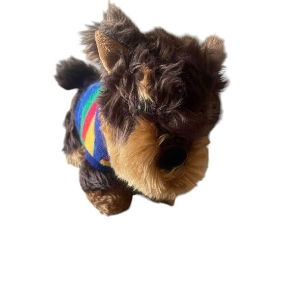Dan Dee Kids Brown Multi Color Striped Sweater Dog Plush Toy - Picture 7 of 11